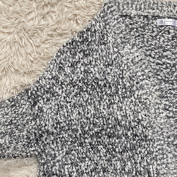 Janice Apparel Open Eyelash Cardigan ๐ White & Black - Picture 6 of 13